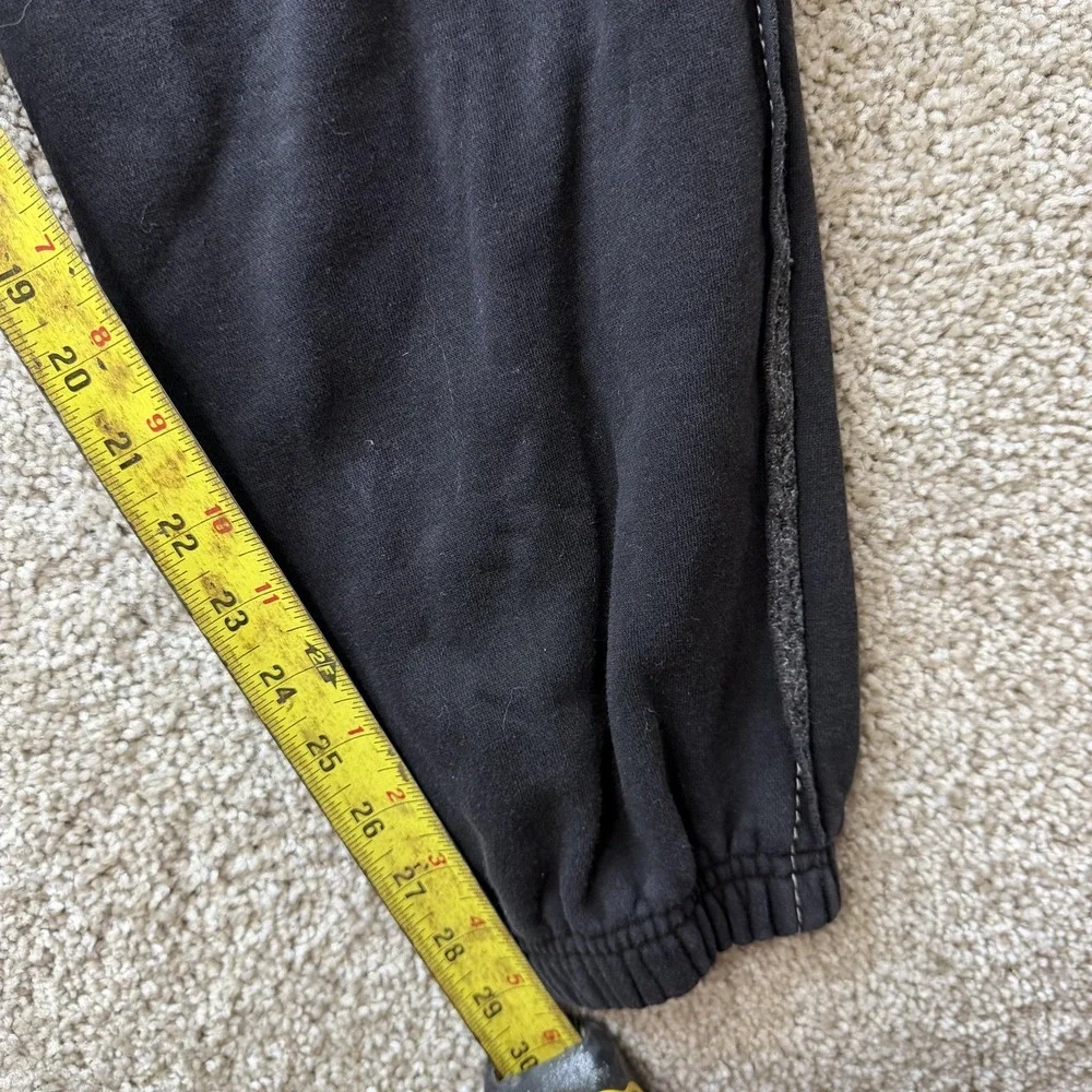 True Religion Jogger Pants Mens Medium Black Fleece Elastic Waist Pockets Logo